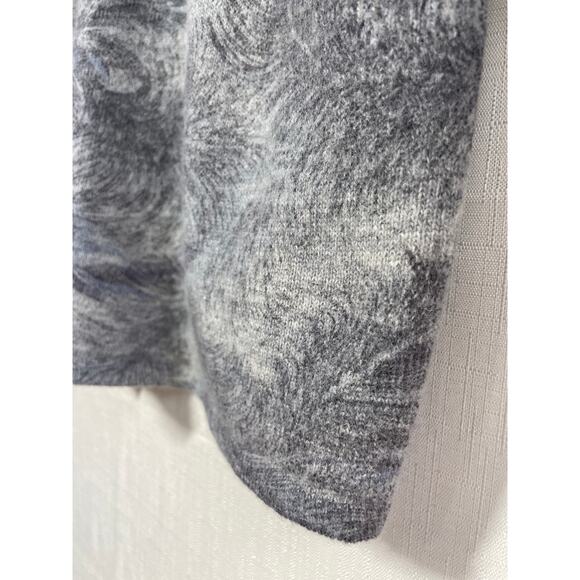 DEAN‎ & WHITE Wool + Angora Cardigan Size 2x Abstract Feather Luxe Quiet Luxury - Picture 7 of 13